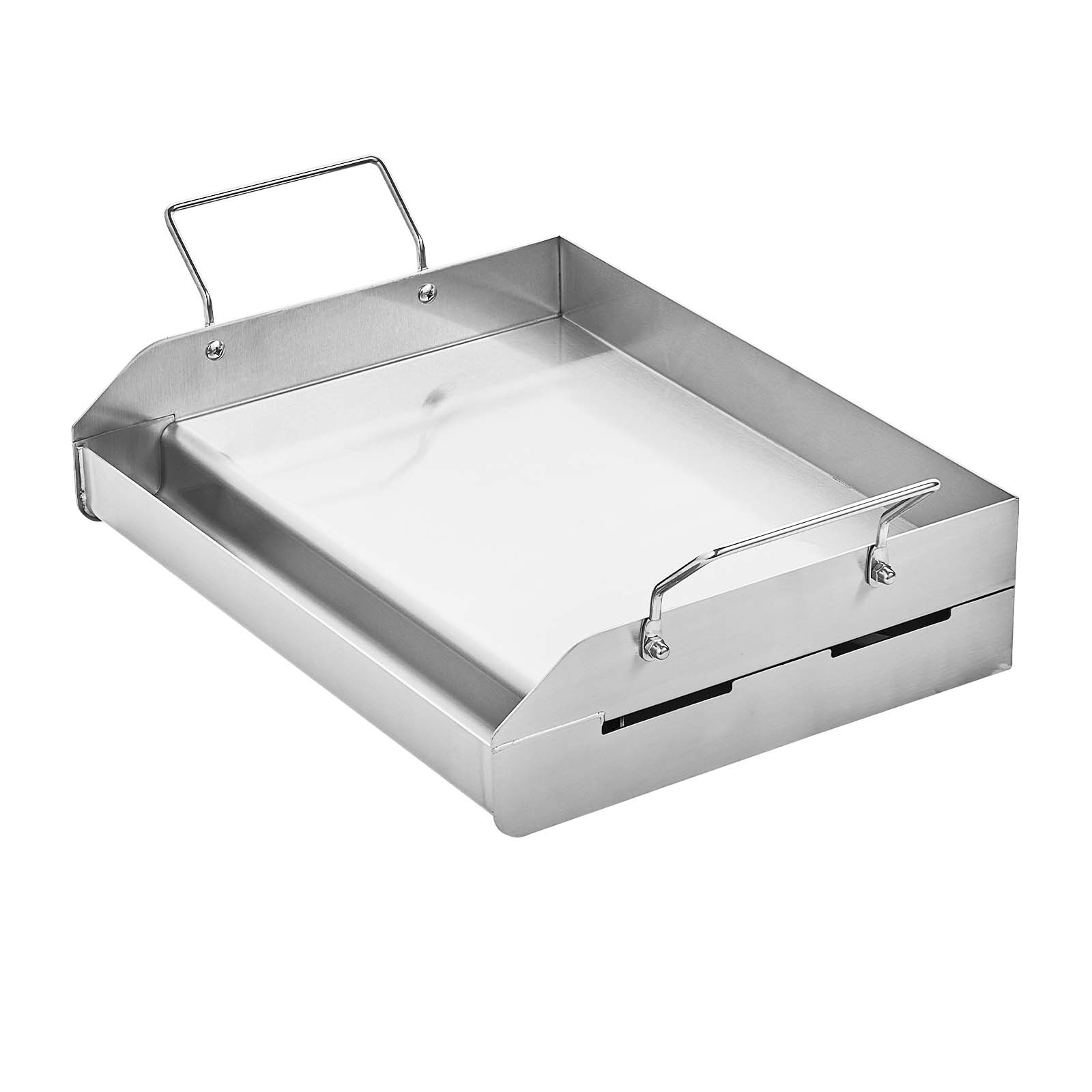 17x13 In Flat Top Griddle Stainless Steel Universal BBQ Grill Pan Cookware_voghion.com